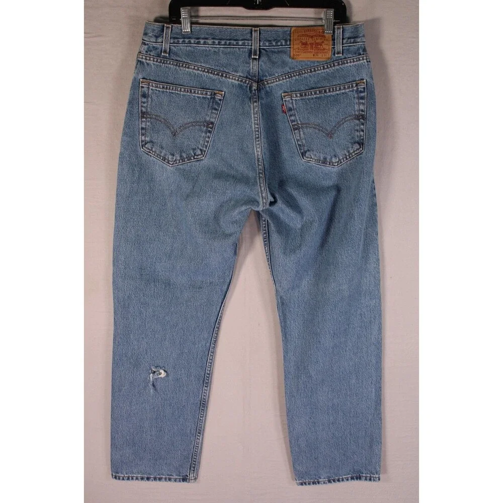 Vintage Levis 505 Regular Fit Straight Leg Jeans Men 36x30 Y2K Mexico Distressed